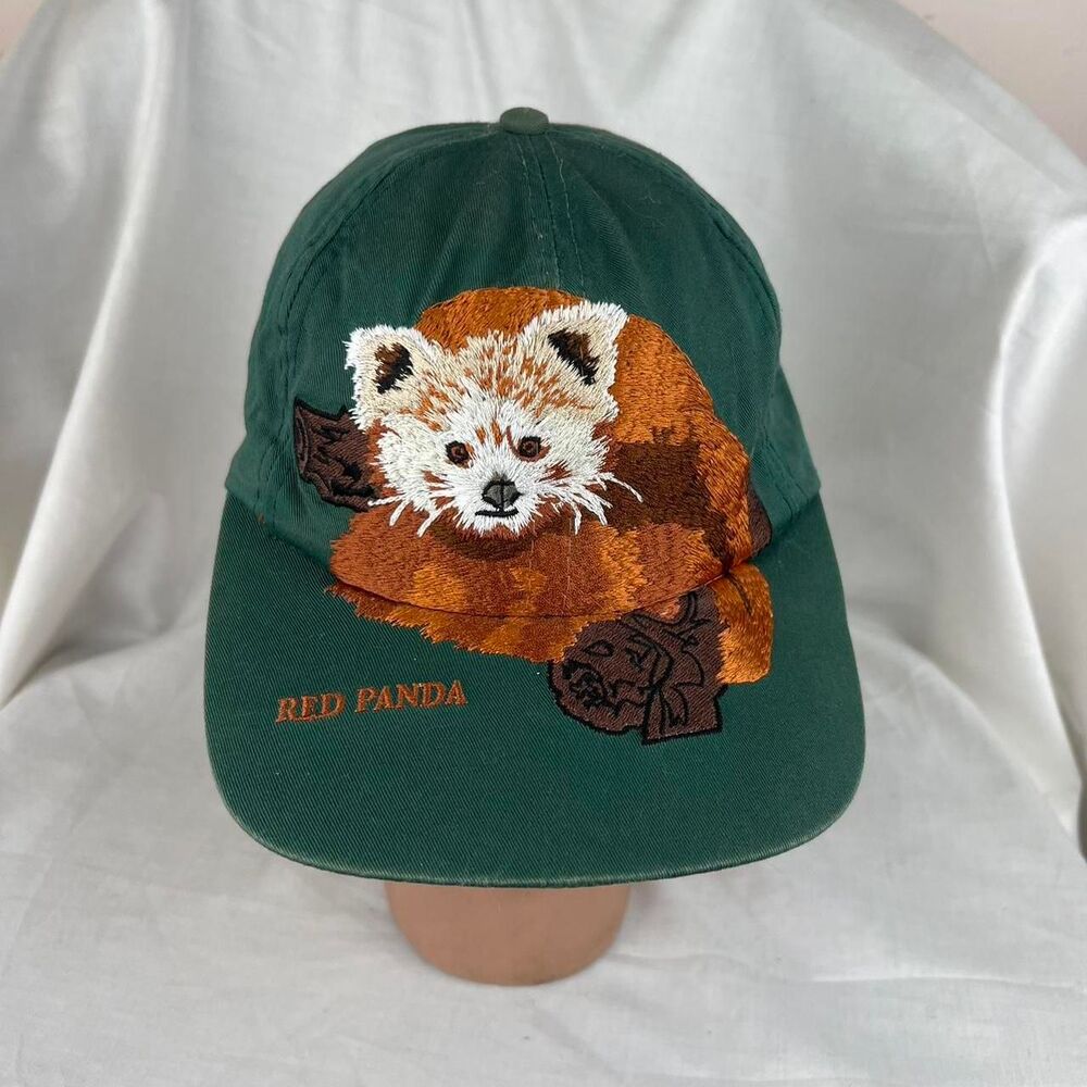 Vintage Knoxville Zoo Tennessee Red Panda Green Baseball Cap - Picture 2 of 8